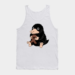 Teddy Holding Brown Awareness Ribbon Tank Top